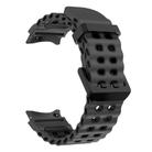 For Samsung Galaxy Watch 7 40 / 44mm Ocean Dual-Row Hole Two Color Silicone Watch Band(Black) - 3