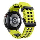 For Samsung Galaxy Watch 7 40 / 44mm Ocean Dual-Row Hole Two Color Silicone Watch Band(Lime Gray) - 2