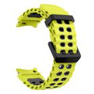 For Samsung Galaxy Watch 7 40 / 44mm Ocean Dual-Row Hole Two Color Silicone Watch Band(Lime Gray) - 3