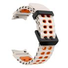 For Samsung Galaxy Watch 7 40 / 44mm Ocean Dual-Row Hole Two Color Silicone Watch Band(Starlight Orange) - 3