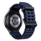 For Samsung Galaxy Watch 7 40 / 44mm Ocean Dual-Row Hole Two Color Silicone Watch Band(Midnight Blue Black) - 2