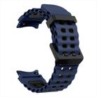 For Samsung Galaxy Watch 7 40 / 44mm Ocean Dual-Row Hole Two Color Silicone Watch Band(Midnight Blue Black) - 3