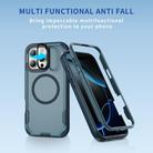 For iPhone 16 Pro Max Defend 3 in 1 Rugged MagSafe Magnetic Holder Phone Case(Royal Blue + Blue) - 2