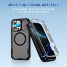For iPhone 16 Pro Max Defend 3 in 1 Rugged MagSafe Magnetic Holder Phone Case(Black + Transparent Grey) - 2
