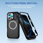 For iPhone 16 Pro Defend 3 in 1 Rugged MagSafe Magnetic Holder Phone Case(Black) - 2