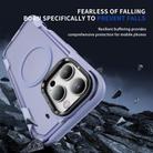 For iPhone 16 Pro Defend 3 in 1 Rugged MagSafe Magnetic Holder Phone Case(Light Purple + Transparent Purple) - 3