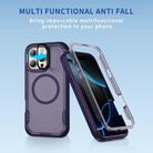 For iPhone 16 Pro Defend 3 in 1 Rugged MagSafe Magnetic Holder Phone Case(Purple + Dark Purple) - 2