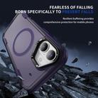 For iPhone 16 Plus Defend 3 in 1 Rugged MagSafe Magnetic Holder Phone Case(Purple + Dark Purple) - 3