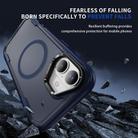 For iPhone 16 Defend 3 in 1 Rugged MagSafe Magnetic Holder Phone Case(Blue + Transparent Blue) - 3