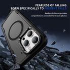 For iPhone 15 Pro Max Defend 3 in 1 Rugged MagSafe Magnetic Holder Phone Case(Black + Transparent Grey) - 3