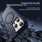 For iPhone 15 Pro Max Defend 3 in 1 Rugged MagSafe Magnetic Holder Phone Case(Blue + Transparent Blue) - 3