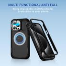 For iPhone 15 Pro Defend 3 in 1 Rugged MagSafe Magnetic Holder Phone Case(Black) - 2