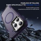 For iPhone 15 Pro Defend 3 in 1 Rugged MagSafe Magnetic Holder Phone Case(Purple + Dark Purple) - 3