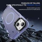 For iPhone 15 Defend 3 in 1 Rugged MagSafe Magnetic Holder Phone Case(Light Purple + Transparent Purple) - 3