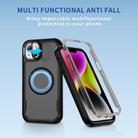 For iPhone 14 Plus Defend 3 in 1 Rugged MagSafe Magnetic Holder Phone Case(Black + Transparent Grey) - 2