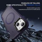 For iPhone 14 Plus Defend 3 in 1 Rugged MagSafe Magnetic Holder Phone Case(Purple + Dark Purple) - 3