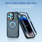 For iPhone 14 Pro Max Defend 3 in 1 Rugged MagSafe Magnetic Holder Phone Case(Royal Blue + Blue) - 2