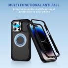 For iPhone 14 Pro Max Defend 3 in 1 Rugged MagSafe Magnetic Holder Phone Case(Black) - 2