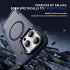 For iPhone 14 Pro Max Defend 3 in 1 Rugged MagSafe Magnetic Holder Phone Case(Blue + Transparent Blue) - 3