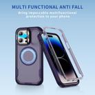 For iPhone 14 Pro Max Defend 3 in 1 Rugged MagSafe Magnetic Holder Phone Case(Purple + Dark Purple) - 2