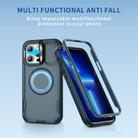 For iPhone 13 Pro Max Defend 3 in 1 Rugged MagSafe Magnetic Holder Phone Case(Royal Blue + Blue) - 2