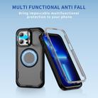 For iPhone 13 Pro Max Defend 3 in 1 Rugged MagSafe Magnetic Holder Phone Case(Black + Transparent Grey) - 2