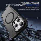 For iPhone 13 Pro Max Defend 3 in 1 Rugged MagSafe Magnetic Holder Phone Case(Black + Transparent Grey) - 3