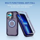 For iPhone 13 Pro Defend 3 in 1 Rugged MagSafe Magnetic Holder Phone Case(Purple + Dark Purple) - 2
