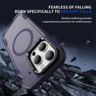 For iPhone 13 Pro Defend 3 in 1 Rugged MagSafe Magnetic Holder Phone Case(Purple + Dark Purple) - 3