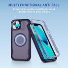 For iPhone 13 Defend 3 in 1 Rugged MagSafe Magnetic Holder Phone Case(Purple + Dark Purple) - 2