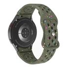 For Samsung Galaxy Watch 7 40 / 44mm Eco-Friendly Granular Colorful Dots Silicone Watch Band(Army Green) - 2