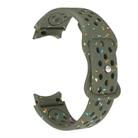 For Samsung Galaxy Watch 7 40 / 44mm Eco-Friendly Granular Colorful Dots Silicone Watch Band(Army Green) - 3