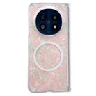 For OPPO Find N5 Magnetic Axis Pearlescent Shell Texture MagSafe Phone Case(Pink Green) - 1