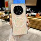 For OPPO Find N5 Magnetic Axis Pearlescent Shell Texture MagSafe Phone Case(Pink Green) - 2