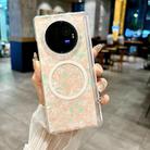 For vivo X Fold3 Magnetic Axis Pearlescent Shell Texture MagSafe Phone Case(Pink Green) - 2
