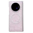 For vivo X Fold3 Pro Magnetic Axis Pearlescent Shell Texture MagSafe Phone Case(Pink) - 1