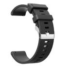 20mm Twill Silicone Watch Band(Black) - 2