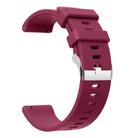 20mm Twill Silicone Watch Band(Wine Red) - 2