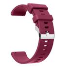20mm Glossy Silicone Watch Band(Wine Red) - 2