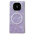 For Huawei Mate X5 Magnetic Axis Pearlescent Shell Texture MagSafe Phone Case(Purple) - 1