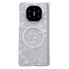 For Huawei Mate X6 Magnetic Axis Pearlescent Shell Texture MagSafe Phone Case(White) - 1