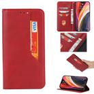 For iPhone 12 / 12 Pro Magnetic Horizontal Flip Leather Case with Holder & Card Slots & Wallet(Red) - 1