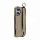 For iPhone 16 Plus Electroplating Loose Powder Wristband Holder Phone Case(Gold) - 1