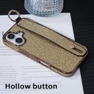 For iPhone 16 Plus Electroplating Loose Powder Wristband Holder Phone Case(Gold) - 3