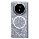 For Honor Magic V3 Magnetic Axis Pearlescent Shell Texture MagSafe Phone Case(White) - 1