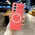 For Samsung Galaxy Z Fold6 5G Magnetic Axis Pearlescent Shell Texture MagSafe Phone Case(Red) - 2