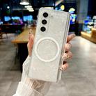 For Samsung Galaxy Z Fold6 5G Magnetic Axis Pearlescent Shell Texture MagSafe Phone Case(Beige) - 2