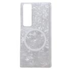 For Samsung Galaxy Z Fold Special Magnetic Axis Pearlescent Shell Texture MagSafe Phone Case(White) - 1