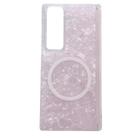 For Samsung Galaxy Z Fold Special Magnetic Axis Pearlescent Shell Texture MagSafe Phone Case(Pink) - 1