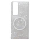 For Samsung Galaxy Z Fold Special Magnetic Axis Pearlescent Shell Texture MagSafe Phone Case(Beige) - 1